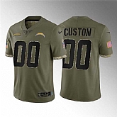 Men's Los Angeles Chargers ACTIVE PLAYER Custom 2022 Olive Salute To Service Limited Stitched Jersey,baseball caps,new era cap wholesale,wholesale hats
